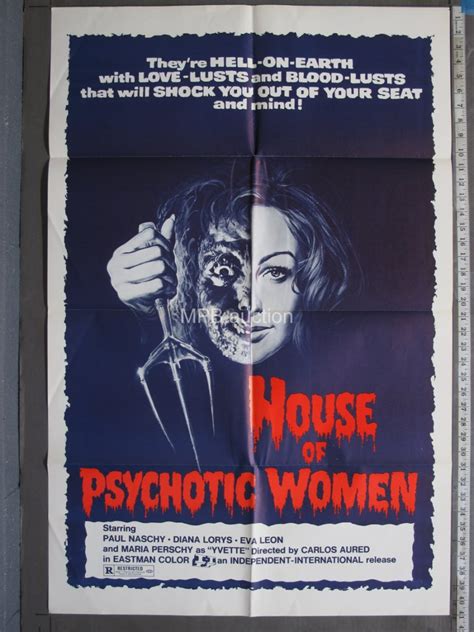 House Of Psychotic Women 1974 Folded One Sheet For Sale