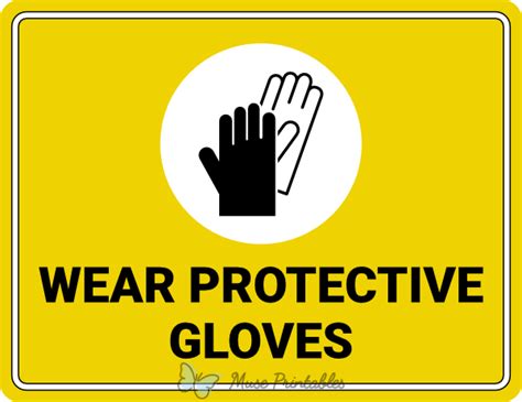 Printable Wear Protective Gloves Sign