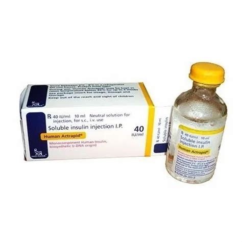 Actrapid Hm Soluble Human Insulin Injection Ip Grade Standard