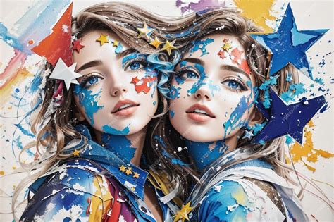 Premium Ai Image Scribble Art Next To The Paper And Paints Splashing