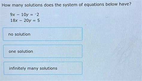 Solved How Many Solutions Does The System Of Equations Below Have 9x