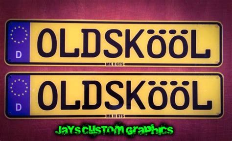 Euro Style Custom Number Plates Jays Custom Graphics