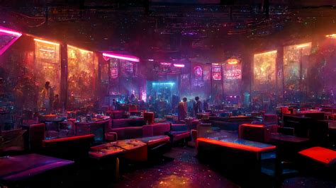 Interior Of Cyberpunk Night Club Ai Art Gallery