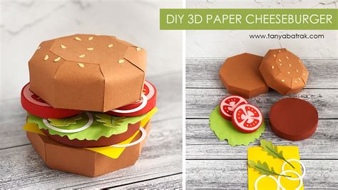 3d Paper Cheeseburger Cut File