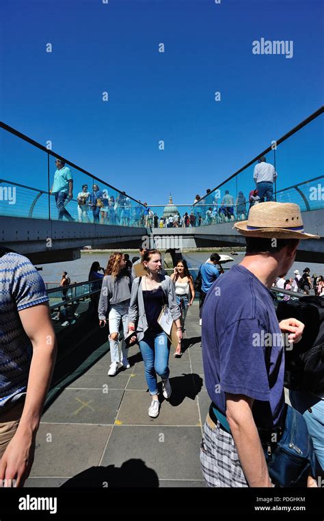 Millenium Bridge London England UK Stock Photo Alamy