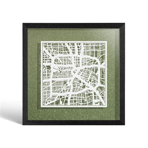 Houston Paper Cut Map Framed White Map White Frame 9x9 - Etsy