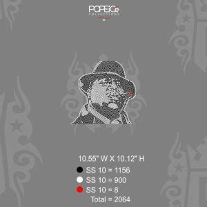 Biggie Smalls Portrait V Rhinestone Template Popeice Collections