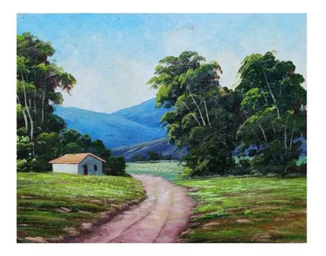 Quadro Paisagem Caminho Casinha Acrilico Sobre Tela Mercadolivre