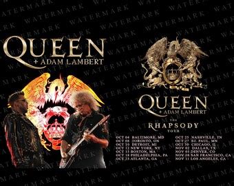 Queen Adam Lambert The Rhapsody Tour T Shirt Queen Rock Band Tour