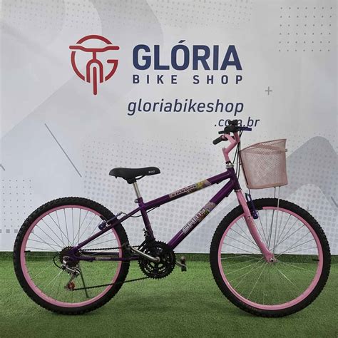 BICICLETA ARO 24 FEMININA SAMY STARGIRL 18 VEL VIOLETA ROSA Glória