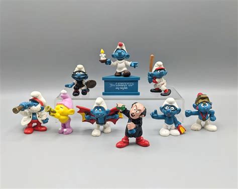 Vintage Smurf Figures The Smurfs Miniature Figurines Pvc Figurine