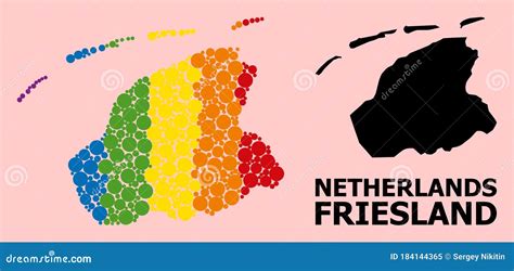 Spectrum Collage Map Of Friesland Province For Lgbt Stock Vector