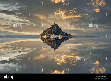 Sunset Over Le Mont Saint Michel Sunset Over Saint Michael S Mount