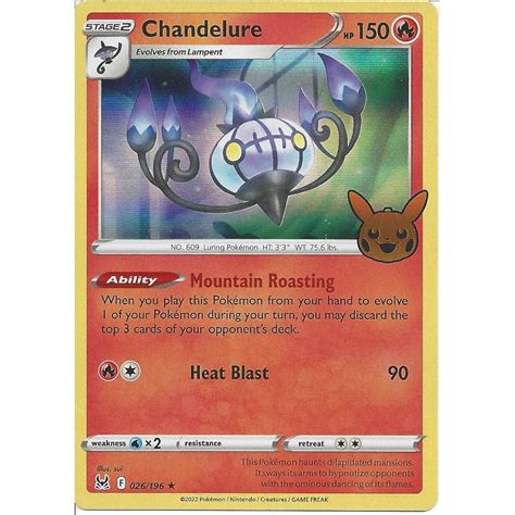 Pokemon Trading Card Game Chandelure Rare Holo Card Trick