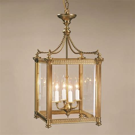 Square Antiqued Brass Lantern Beveled Glass Brass Lantern Brass Lighting Antique Lanterns