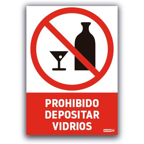 Distintivo Prohibido Depositar Vidrios Pvc Dina Naybor