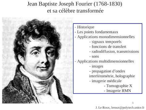 Ppt 1 Jean Baptiste Joseph Fourier 1768 1830 Et Sa Célèbre