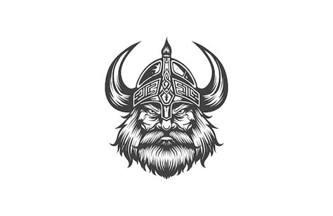 Viking Logo Vector Icon Illustration Vintage Style Premium Ai