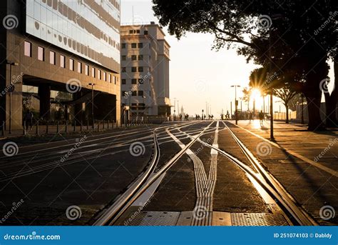 Vlt Tram Rail Tracks In The Morning Stock Image Image Of Tracks