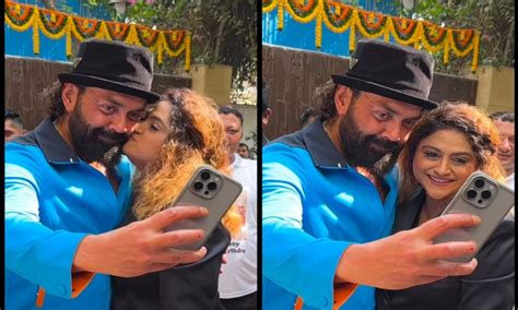 फीमेल फैन ने बॉबी को किया किस Bobby Deol Birthday Female Fan Kissed