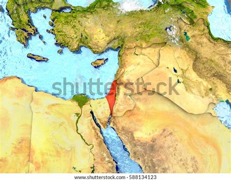 Israel Red On Map Detailed Landmass Stock Illustration 588134123 | Shutterstock