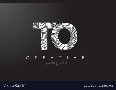 To T O Letter Logo With Zebra Lines Texture Vector Image