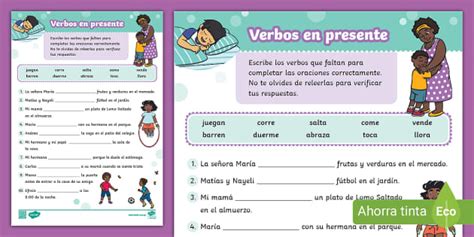 Ficha De Actividad Oraciones Incompletas Para Primaria Verbos En