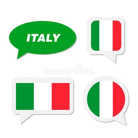 Italy Flag In Dialogue Bubble Stock Vector Illustration Of Bubble