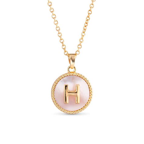 Buy Amanda Blu Gold Mother Of Pearl Initial Necklace H 18k Gold