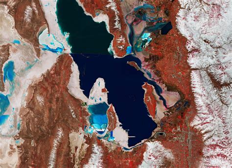 Satellite Imagery Utah S Great Salt Lake Hsat