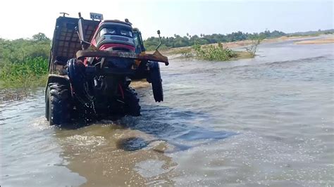 Mahindra Arjun Ultra Tractor Stuck In Mud River Jcb Machine