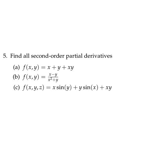 Solved Find All Second Order Partial