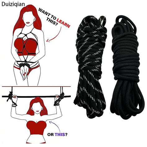 1 Pc Bdsm Bondage Rope Restraint Kit For Sex 20 Ft Black And Black White Soft Adult Sex Toy