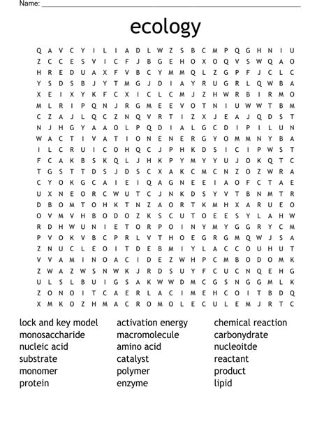 Ecology Word Search WordMint