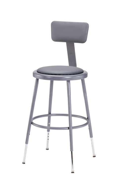 NPS 18 High Adjustable Height Heavy Duty Vinyl Padded Steel Stool