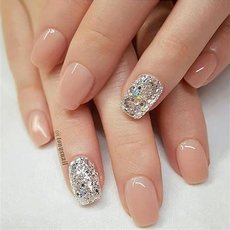 Gorgeous Nail Art Design Ideas Wedding Nails With Glitter Bridal