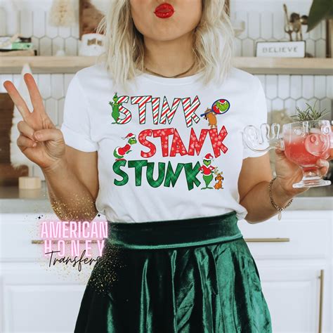 Ready To Press Stink Stank Stunk Grinchmas Thin Matte Clear Film Screen Print Transfer