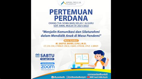 Pertemuan Perdana Sdit Amal Mulia T P Youtube