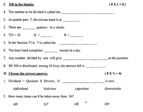 Cbse Class 3 Mathematics Question Paper Set K