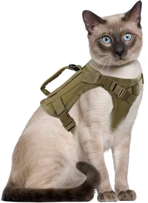 Tactical Cat Harness For Walking Adjustable Escape Proof Pet Vest For