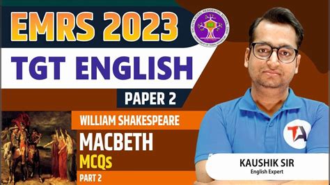 Emrs Tgt English William Shakespeare Macbeth Mcqs Part Emrs Tgt