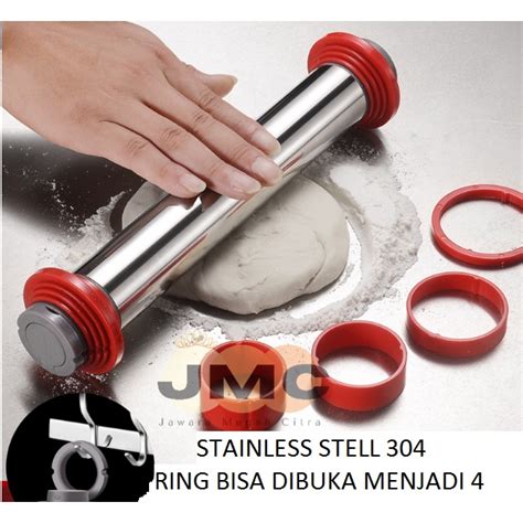 Jual JMC Rolling Pin Adjustable Stainless Steel 304 Gilingan Penggiling