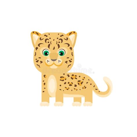 Lindo Leopardo De Caricatura Aislado En Fondo Blanco Ilustraci N