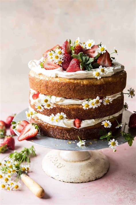 Strawberry Chamomile Naked Cake Half Baked Harvest