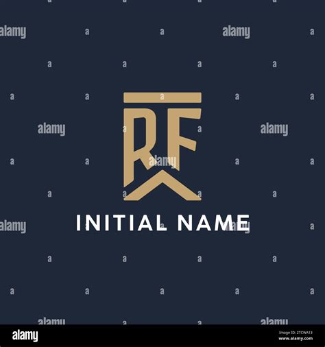 Rf Initial Monogram Logo Design In A Rectangular Style With Curved Side