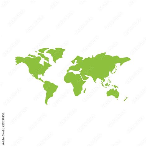 Green World Map Illustration Stock Vector | Adobe Stock