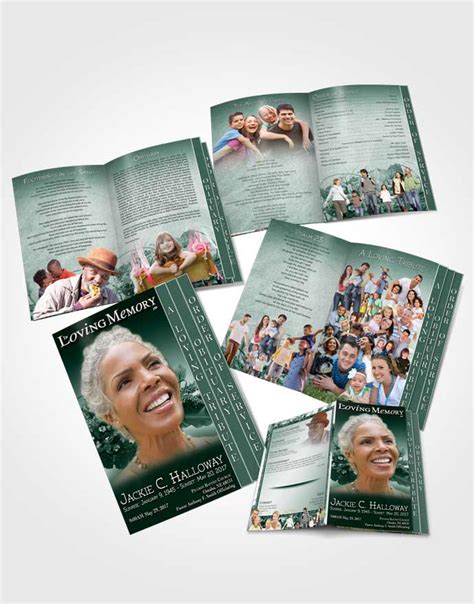 4 Page Graduated Step Fold Obituary Template Brochure A Beautiful