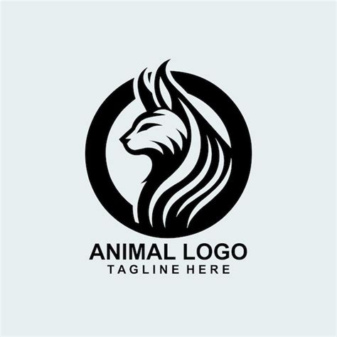 Premium Vector | A black and white logo of an animal on a white background