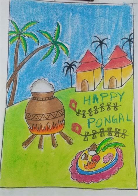 Pongal drawing | Diy creative crafts, Easy coloring pages, Diy creative