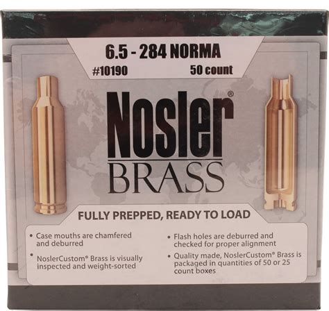 Nosler Unprimed Brass Rifle Cartridge Cases 50ct Reloading Brass At